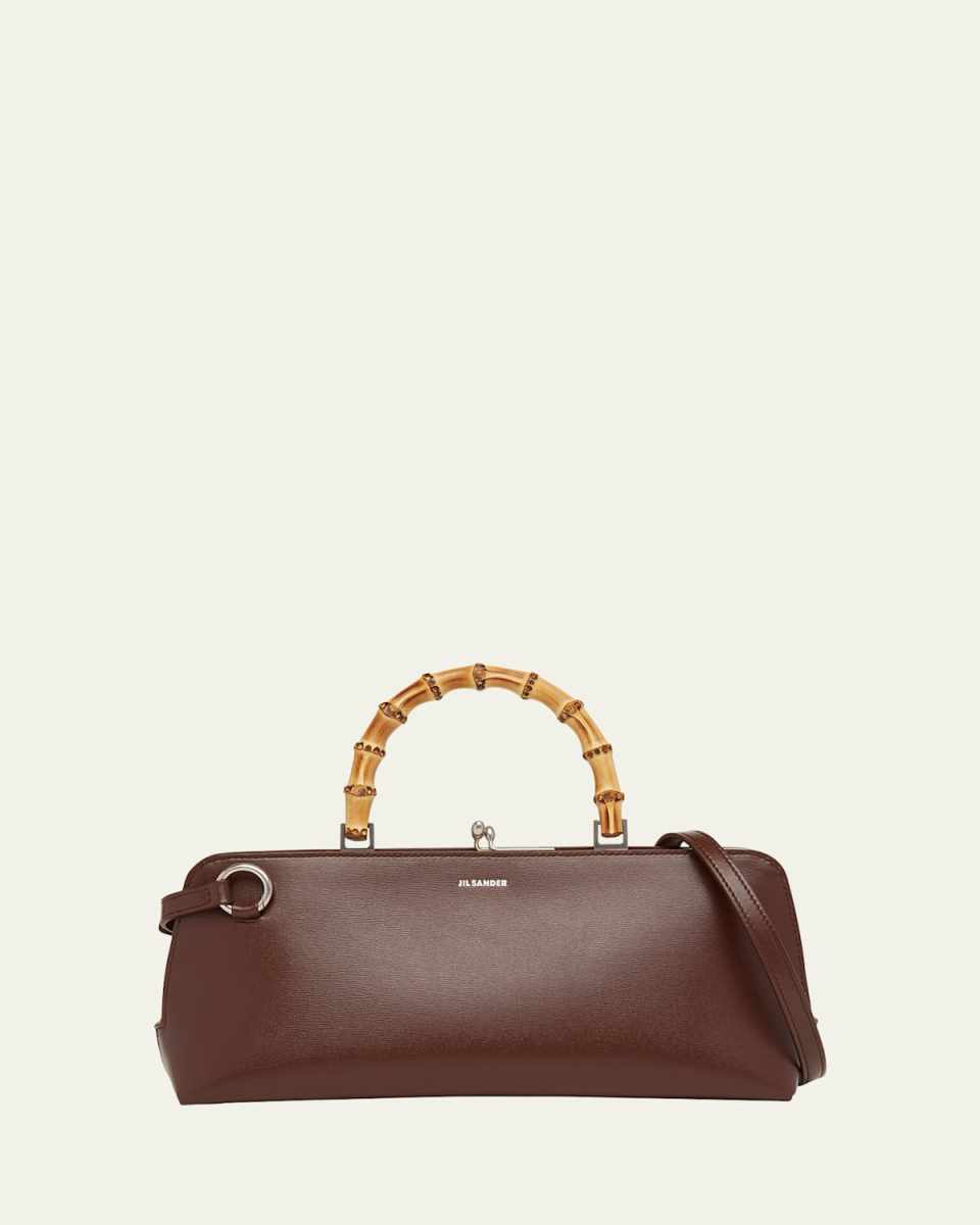 Goji Small Bamboo Leather Top-Handle Bag